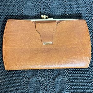 Vintage Elegant Brown Leather Clutch
